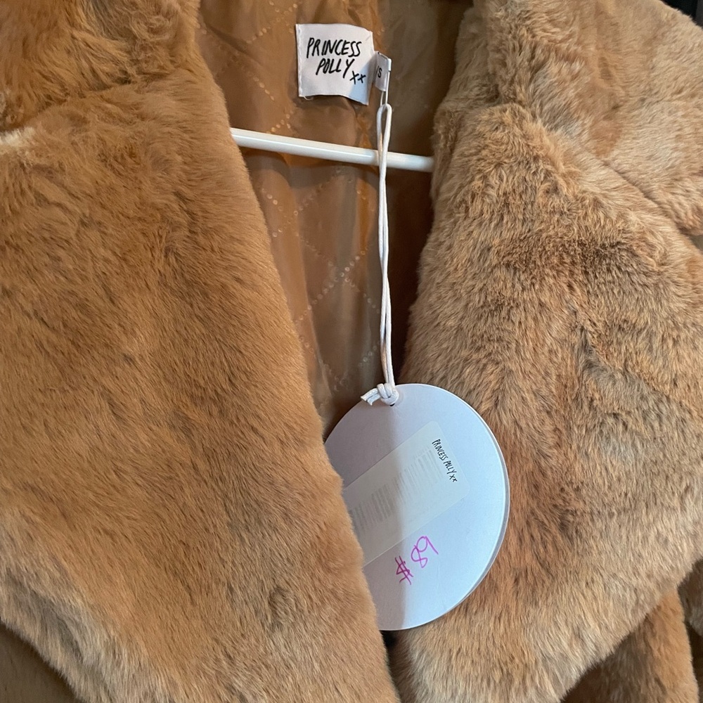Princess Polly Camel Fur Coat - Picture 2 of 5